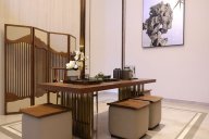 信陽固始崋壹新中式高檔樣板房家具、軟裝飾品工程項(xiàng)目案例展示！